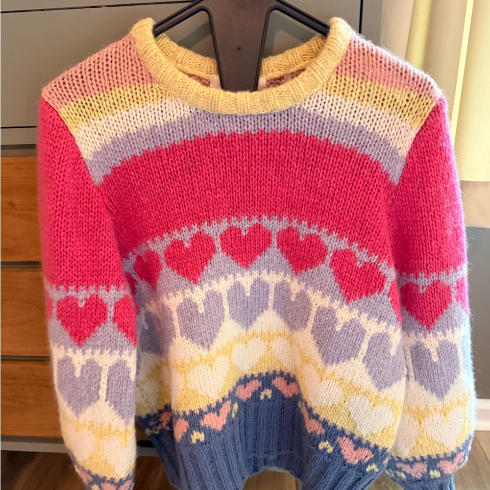 LoveShackFancy Shirelle Alpaca blend heart sweater - Picture 4 of 7